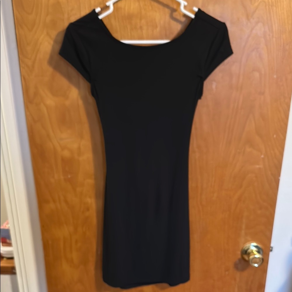 Teeze Me Peep Back Black Dress - Picture 1 of 6